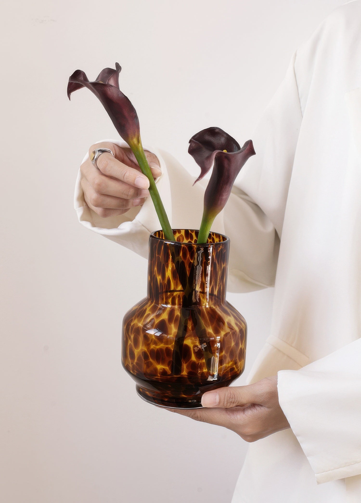 Glass vase - Tortoiseshell
