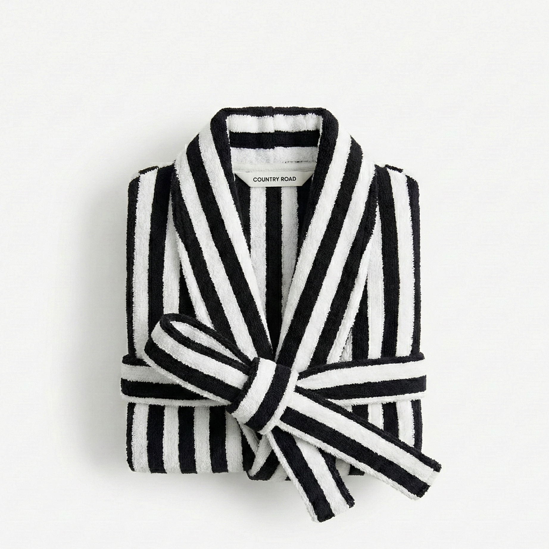 Stripe Coral fleece robe: plush sanctuary