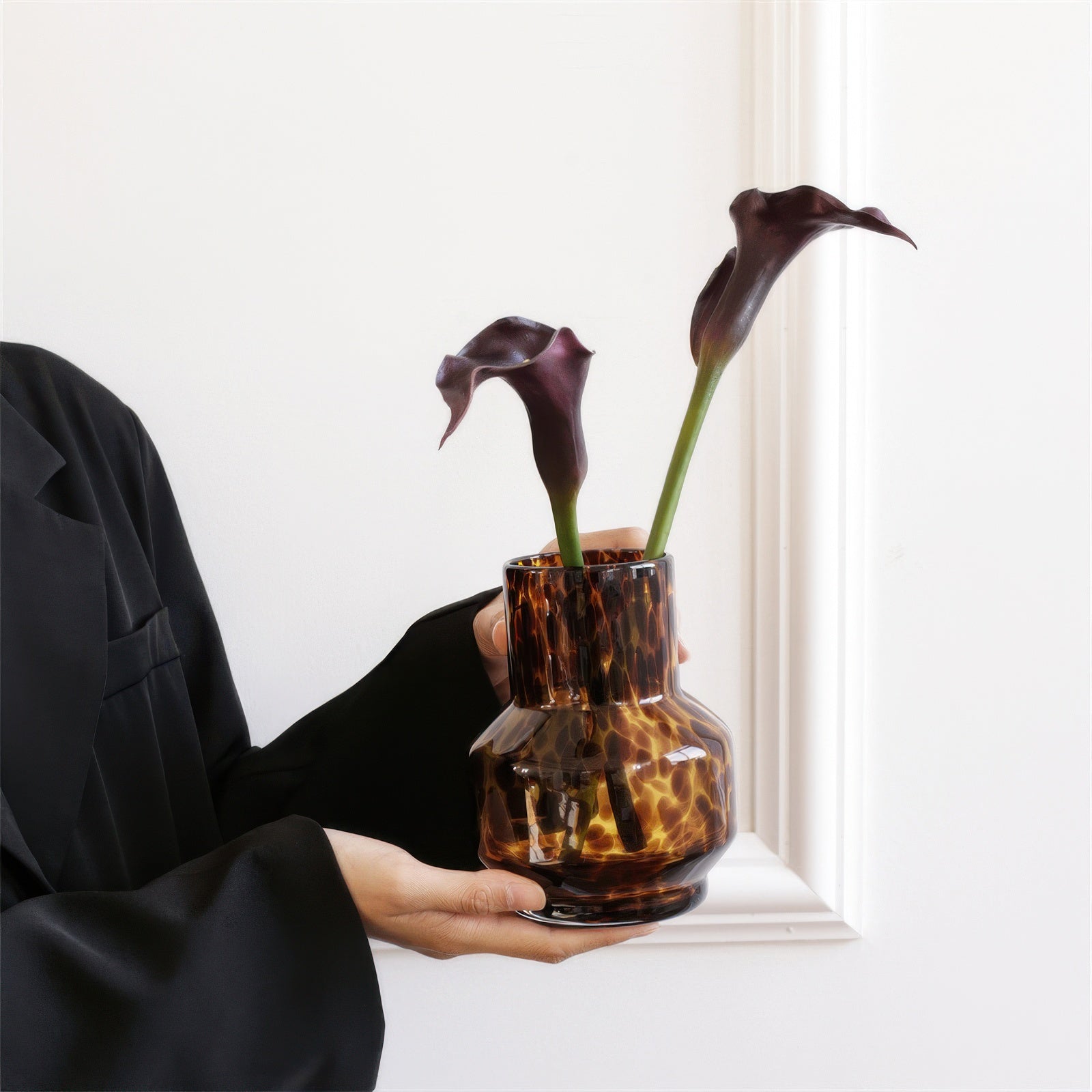 Glass vase - Tortoiseshell