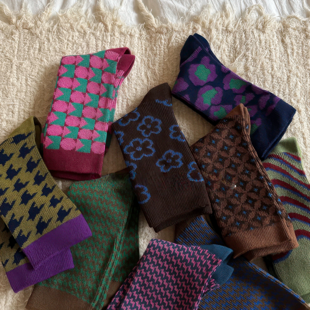 Houndstooth socks - Retro