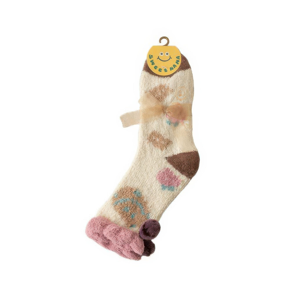 Coral fleece socks - Smiley face