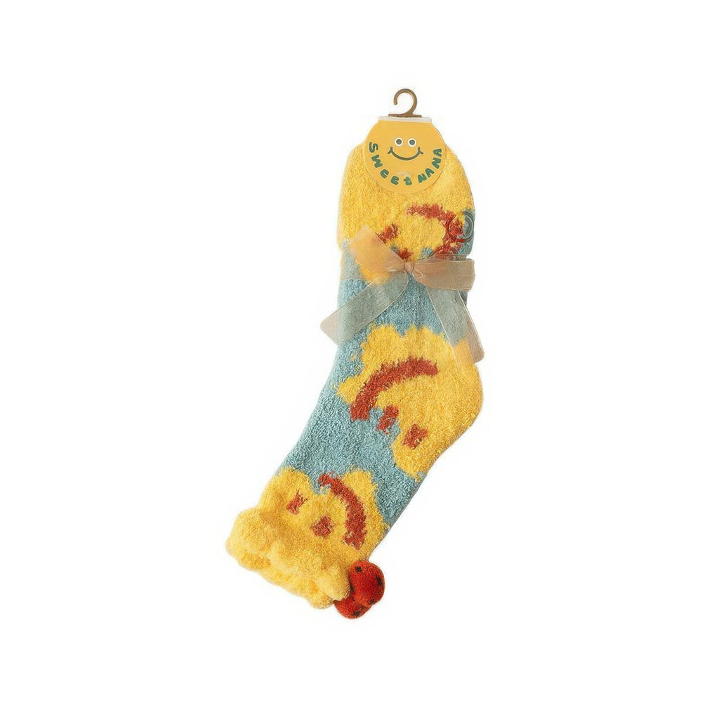 Coral fleece socks - Smiley face